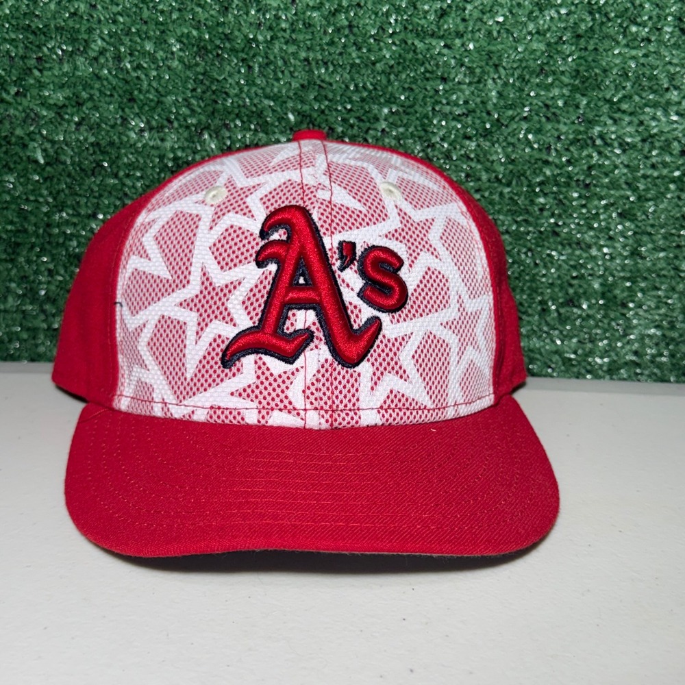 Oakland Athletics Hat New Era 59FIFTY Red White Star Fitted Size 7 1/2 Low Pro
